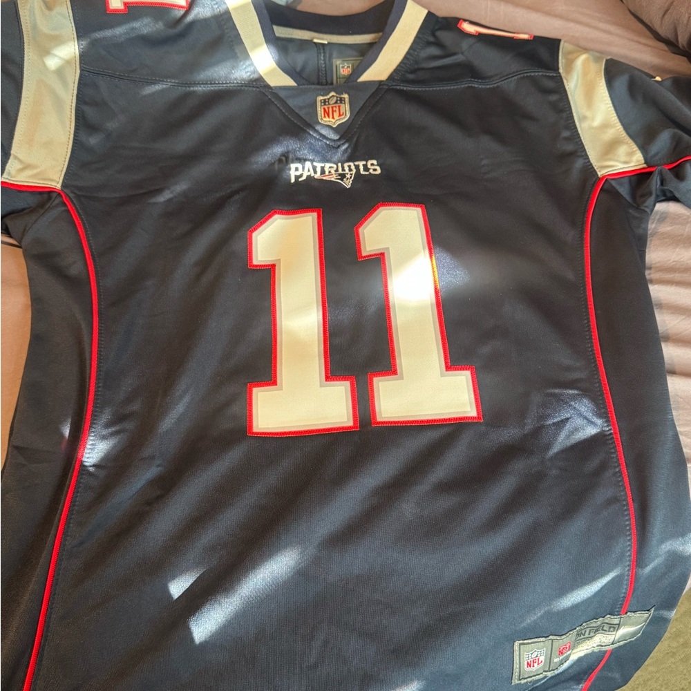 Nike NFL On Field Jersey - Navy and Red Julian Edelman